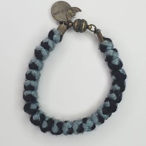 Black & Blue Bracelet with Charms